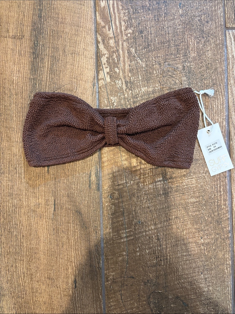 Surf Gypsy Chocolate Brown Knot Front bikini top